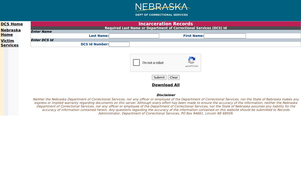 Sarpy County arrest search follow-up through NDCS inmate locator