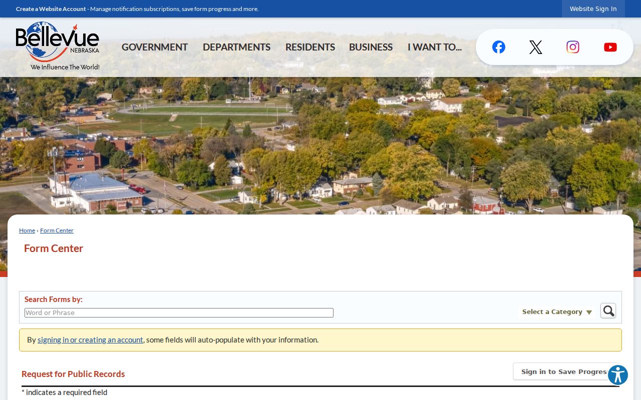 Bellevue criminal records online request form